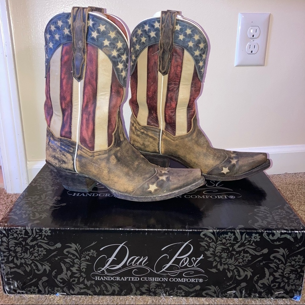 Dan Post American Flag Boots in box!